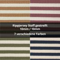 Rippjersey Stoff gestreift, 10mm/10mm