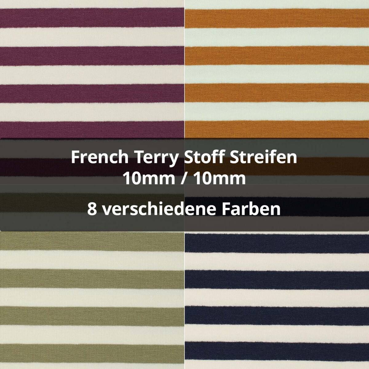 French Terry Stoff Streifen, ungeraut, 1 box