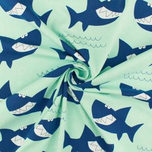 Jersey Stoff Haie, mint