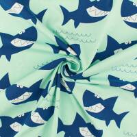 Jersey Stoff Haie, mint