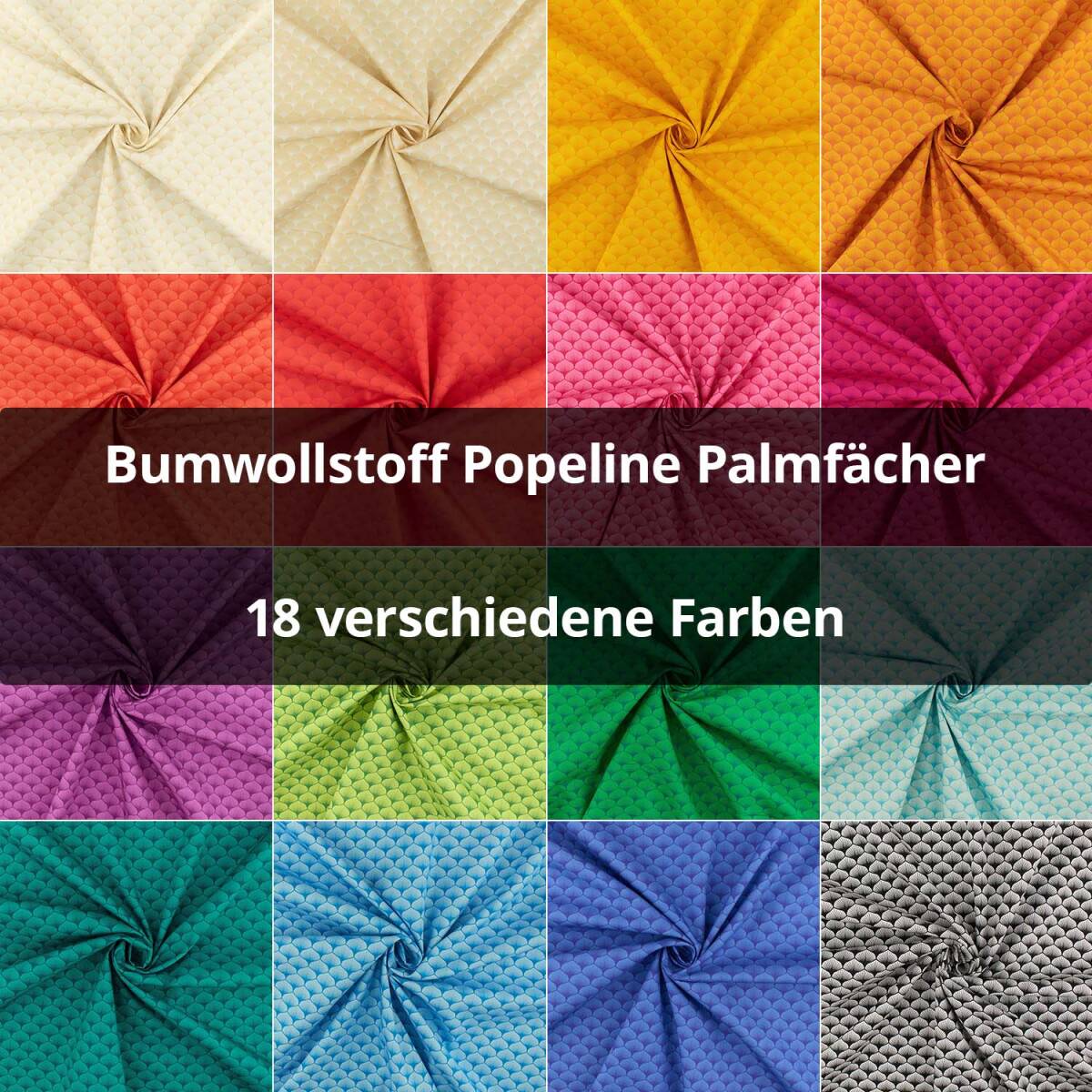 Baumwollstoff Popeline Palmfächer