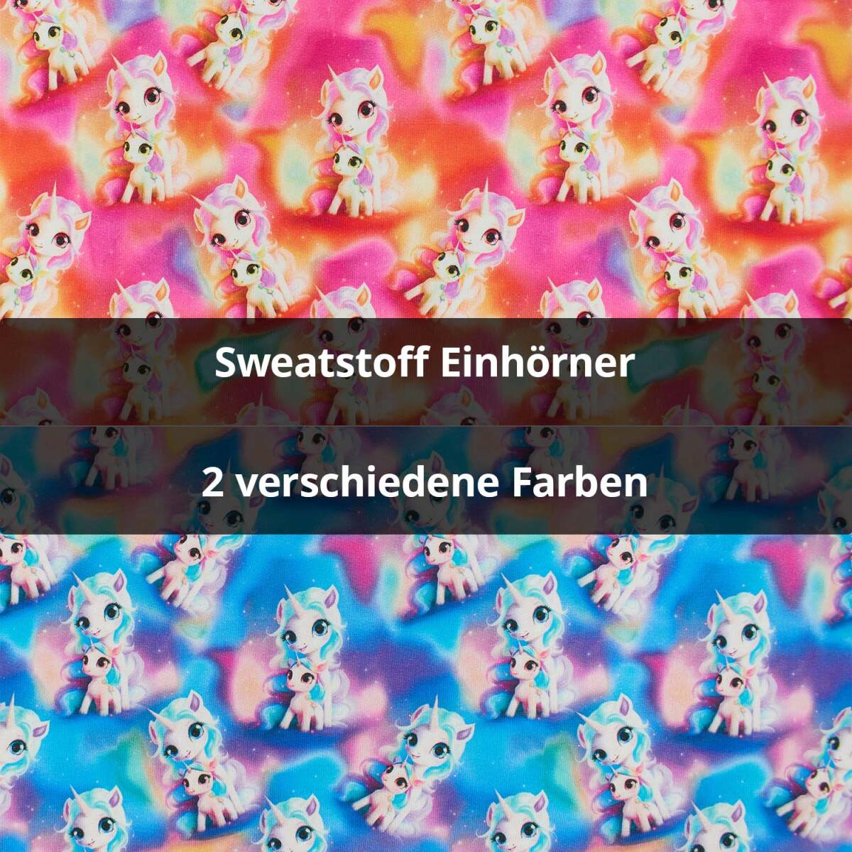 Sweatstoff Einhörner, angeraut