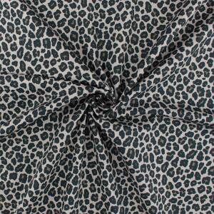 Baumwollstoff Popeline Leoprint, grau