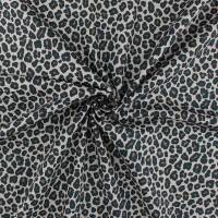 Baumwollstoff Popeline Leoprint, grau