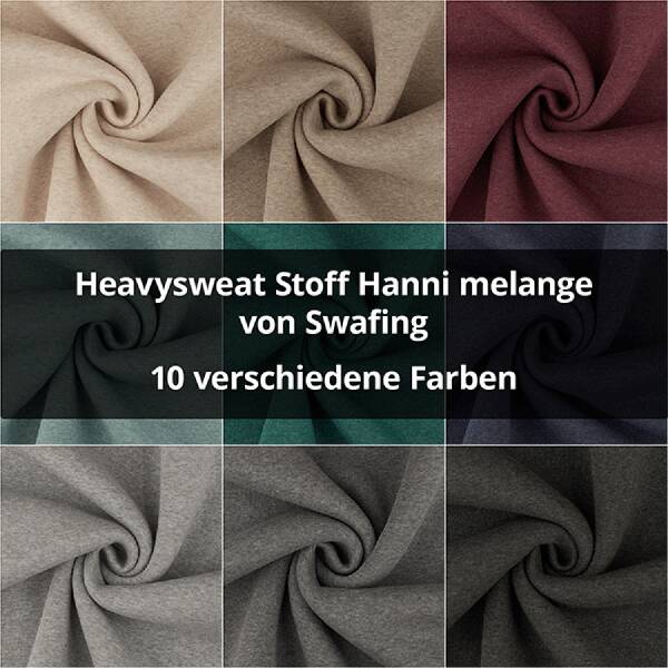 Heavysweat Stoff Hanni melange, angeraut, meliert
