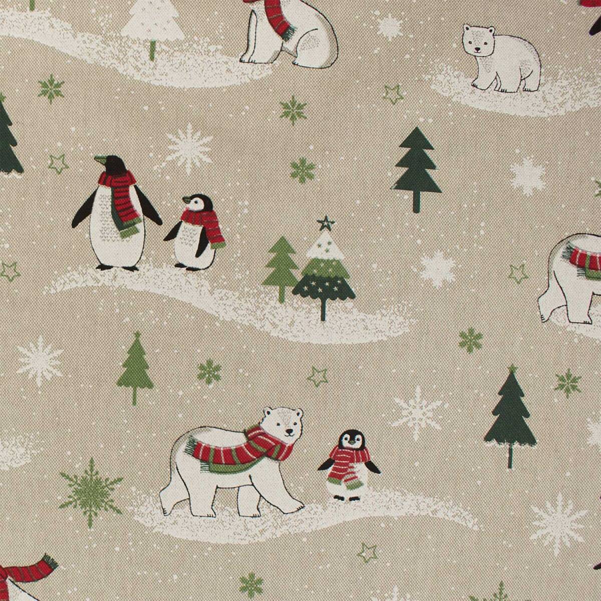 Dekostoff, Winterlandschaft, Leinenoptik, natur