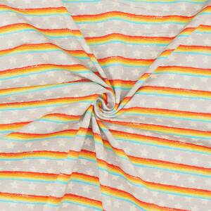 Jersey Stoff Sterne und Streifen