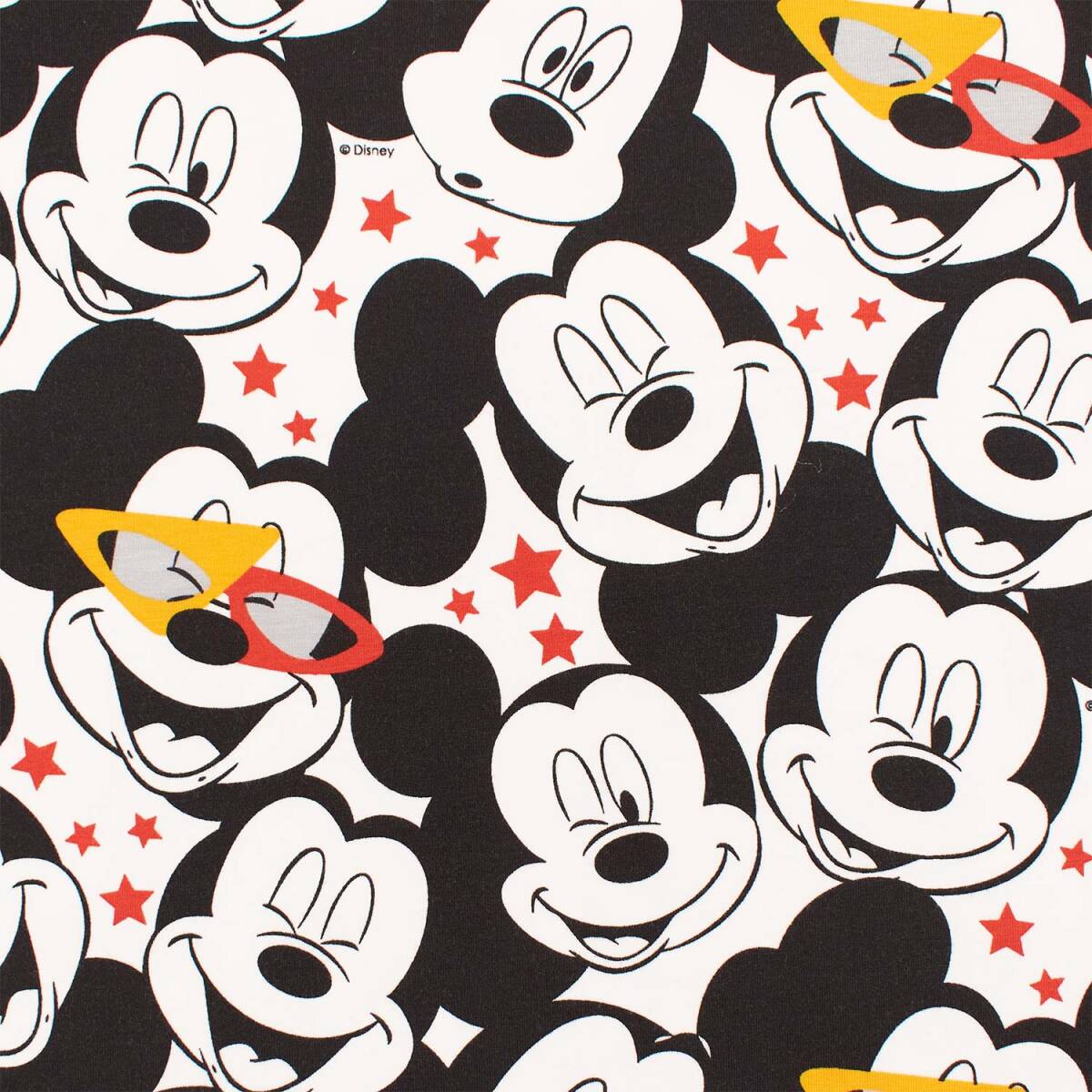 Jersey Soff Disney Micky Maus, Sterne, weiss