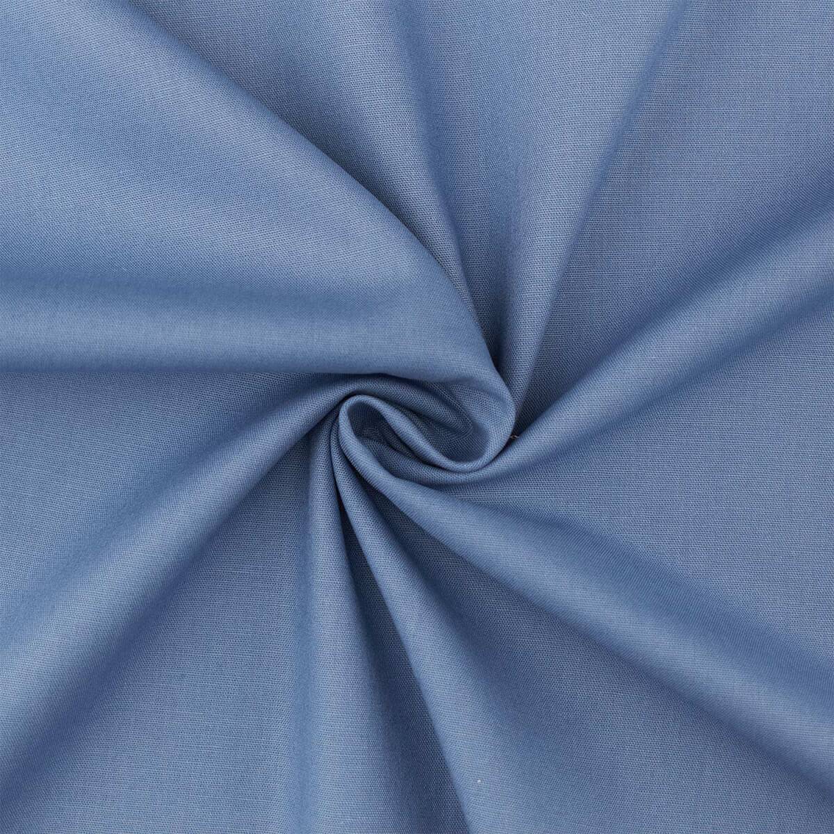 Baumwollstoff Heide, uni rauchblau box