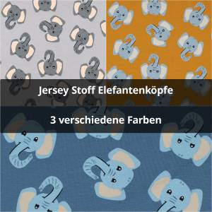  Jersey Elefantenk&ouml;pfe, verschiedene Farben