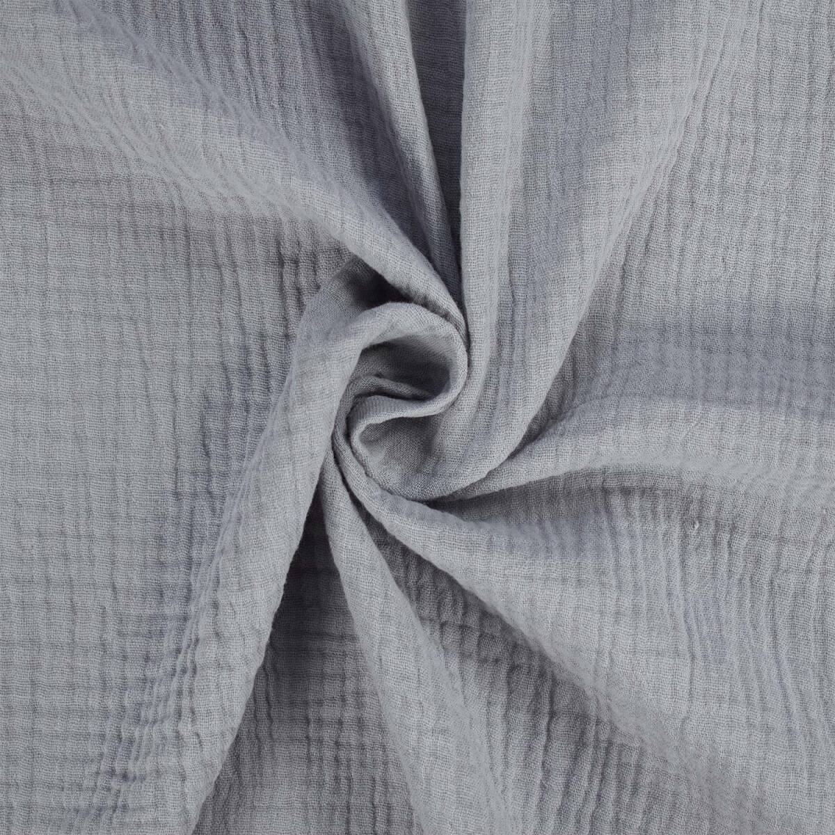 Musselin Sunny, Double Gauze, uni grau box