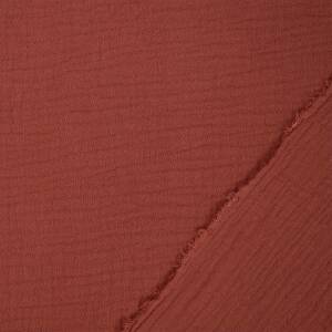Musselin Sunny, Double Gauze, uni ziegelrot
