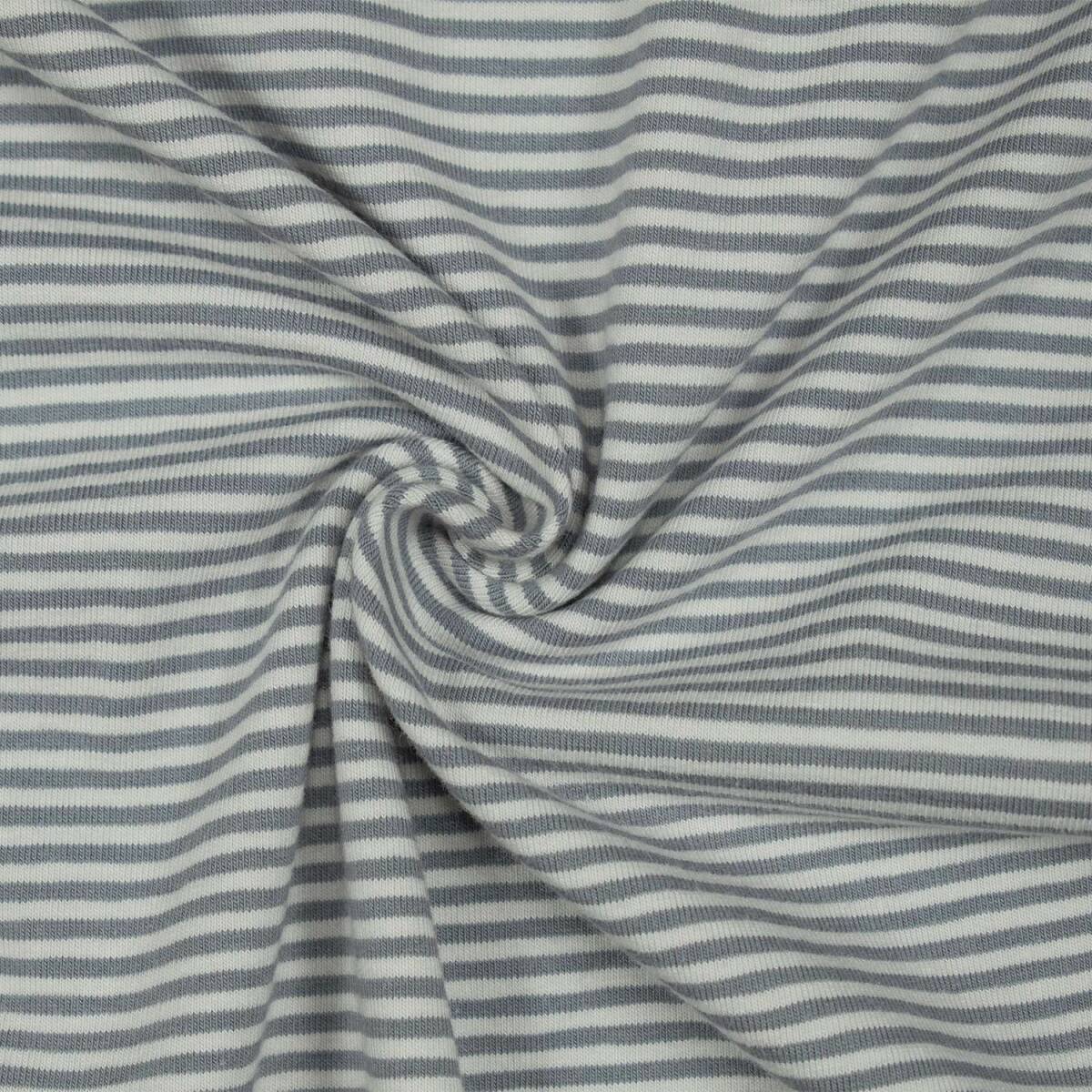Jersey Noah, gestreift, 2mm, grau/ecru box
