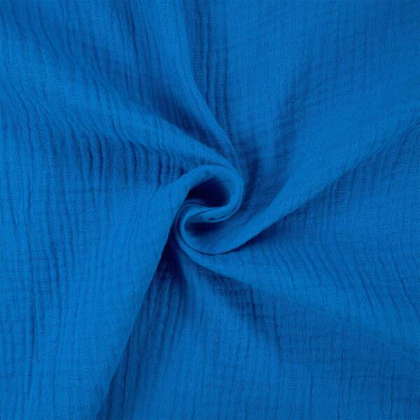 Musselin Sunny, Double Gauze, uni royalblau