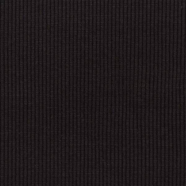Rippjersey Stoff, uni schwarz