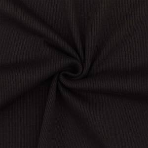 Rippjersey Stoff, uni schwarz