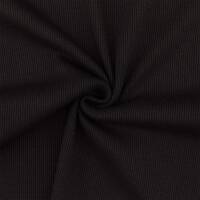 Rippjersey Stoff, uni schwarz
