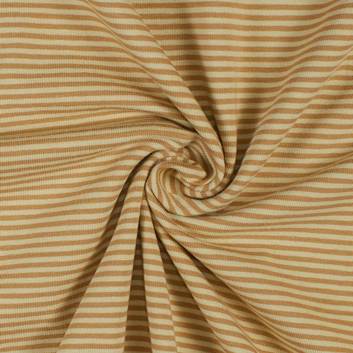 Jersey Noah, gestreift, 2mm karamell/bei box