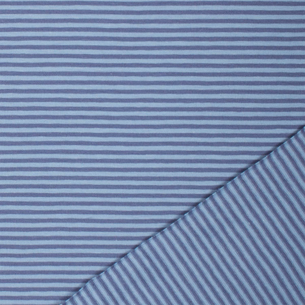 Jersey Noah, gestreift, 2mm blau/rauchblau