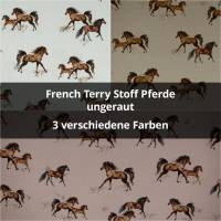  French Terry Pferde, ungeraut