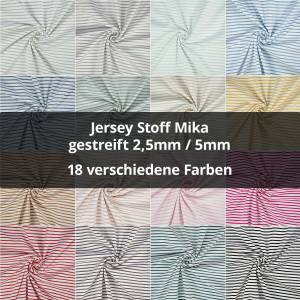   Jersey Stoff Mika, gestreift, 2,5mm und 5mm