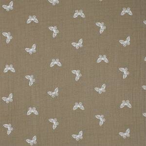 Musselin Schmetterlinge, Double Gauze, beige