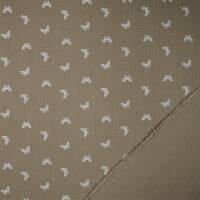 Musselin Schmetterlinge, Double Gauze, beige