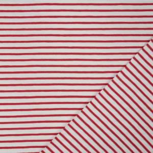Jersey Mika, gestreift, 2,5mm und 5mm, rot/weiß