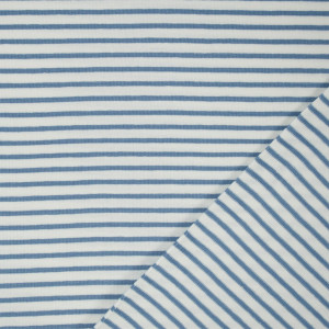 Jersey Mika, gestreift, 2,5mm und 5mm, jeansblau/weiß