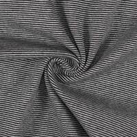 Ringelbündchen Streifen 1mm, Schlauchware, schwarz