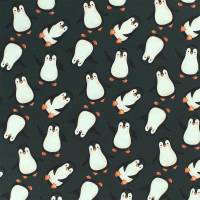Softshell Stoff Pinguine, anthrazit
