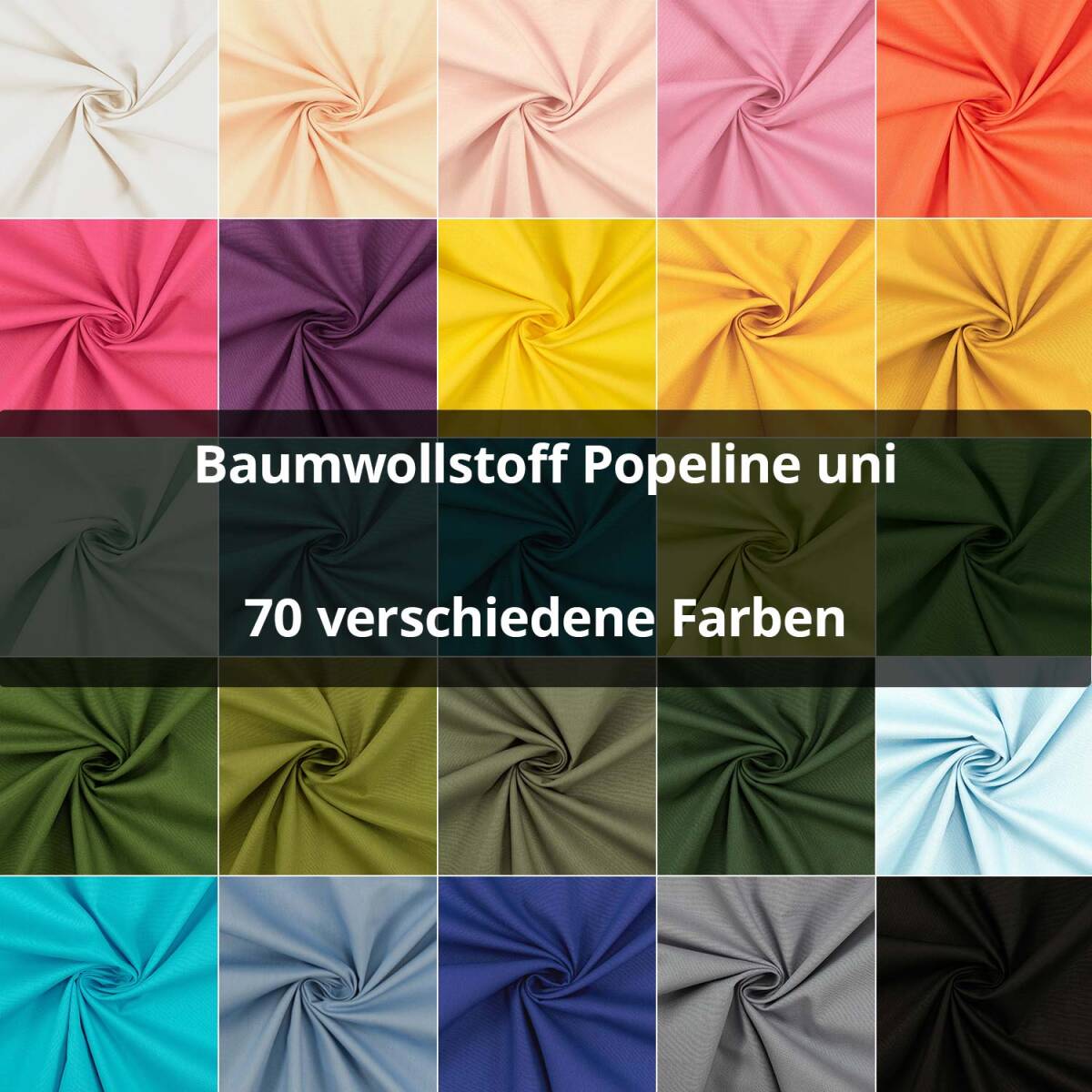 Baumwollstoff Popeline, uni box