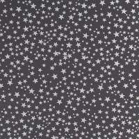 Baumwollstoff Sterne mit Glitzereffekt, Weihnachten, anthrazit
