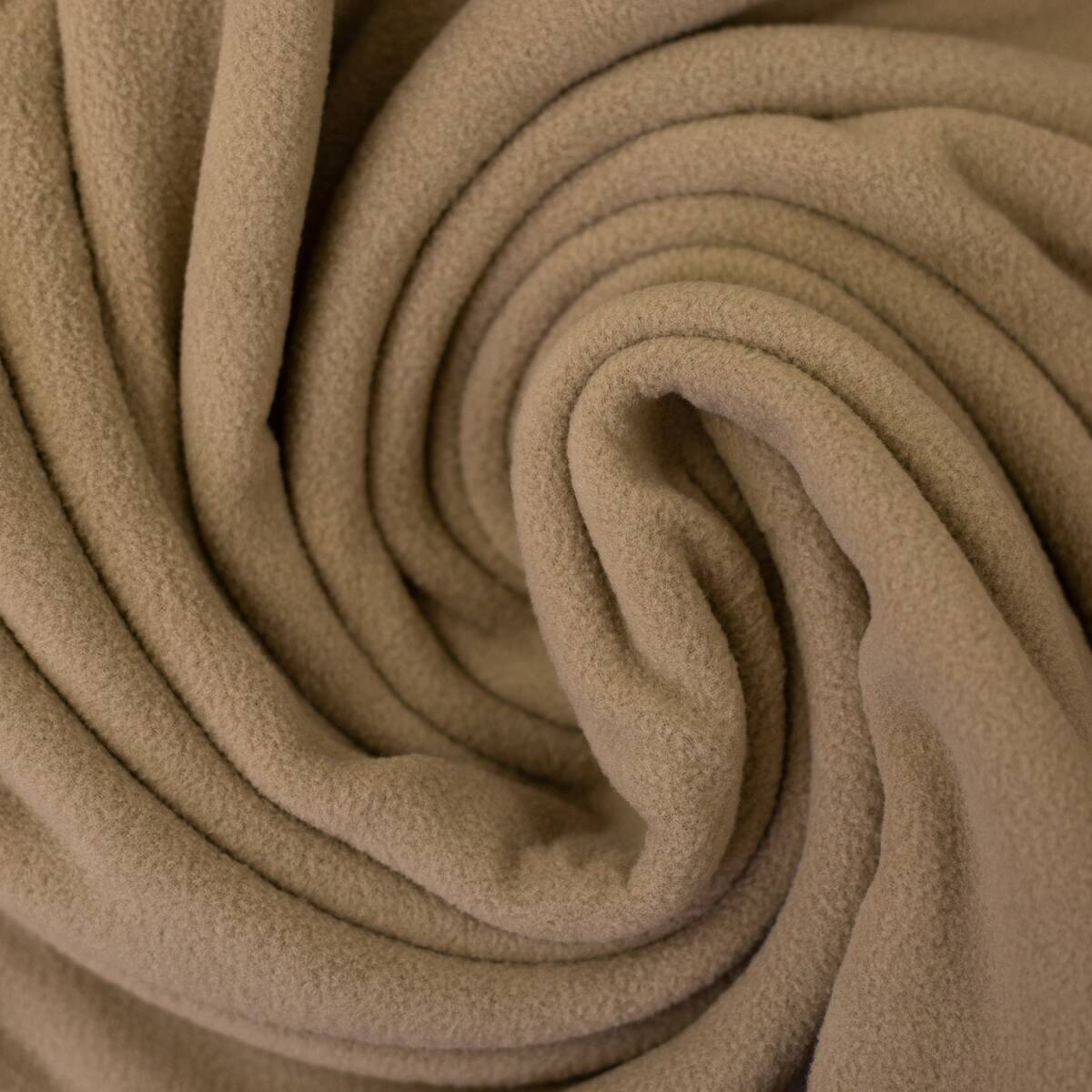 Microfleece Stoff Fiona, uni camel box