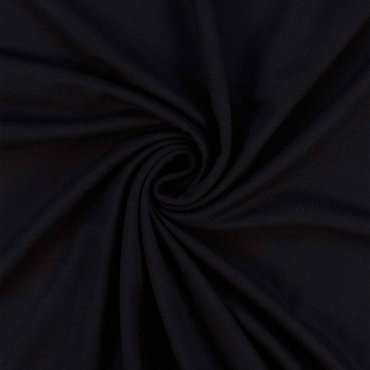 Viskose-Jersey Stoff, uni schwarz box