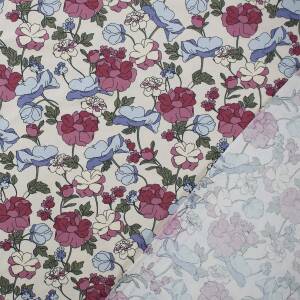 Jersey Blumen, ecru