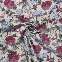Jersey Blumen, ecru