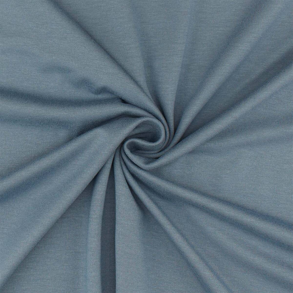 Viskose-Jersey Stoff, uni rauchblau box