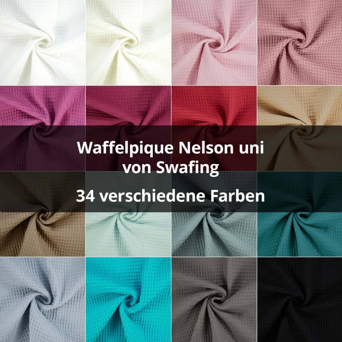 Waffelpiqué Stoff Nelson, uni