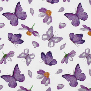 Jersey bunte Schmetterlinge, lila/weiß