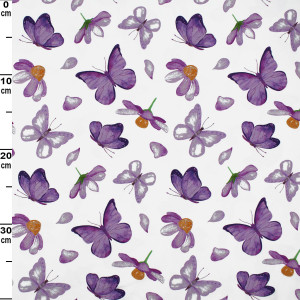 Jersey bunte Schmetterlinge, lila/weiß