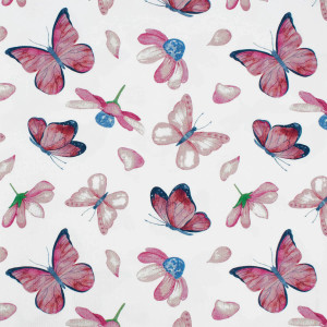 Jersey bunte Schmetterlinge, rosa/weiß