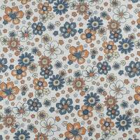 Jersey Blumen, meliert ecru