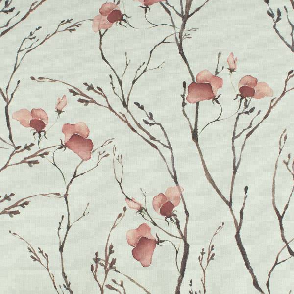 Canvas Stoff Blumen und Zweige, Aquarell-Look, natur