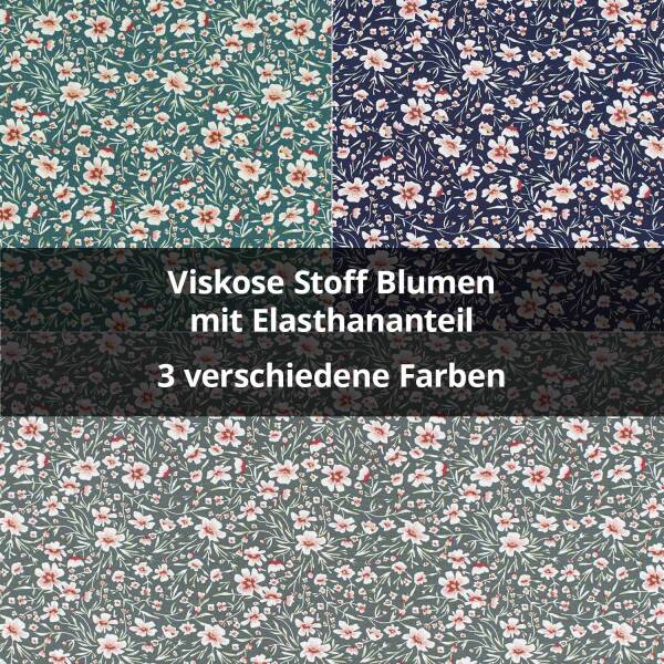 Viskose Stoff Blumen mit Elasthananteil