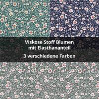 Viskose Stoff Blumen mit Elasthananteil