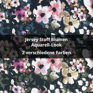  Jersey Blumen, Aquarell-Look