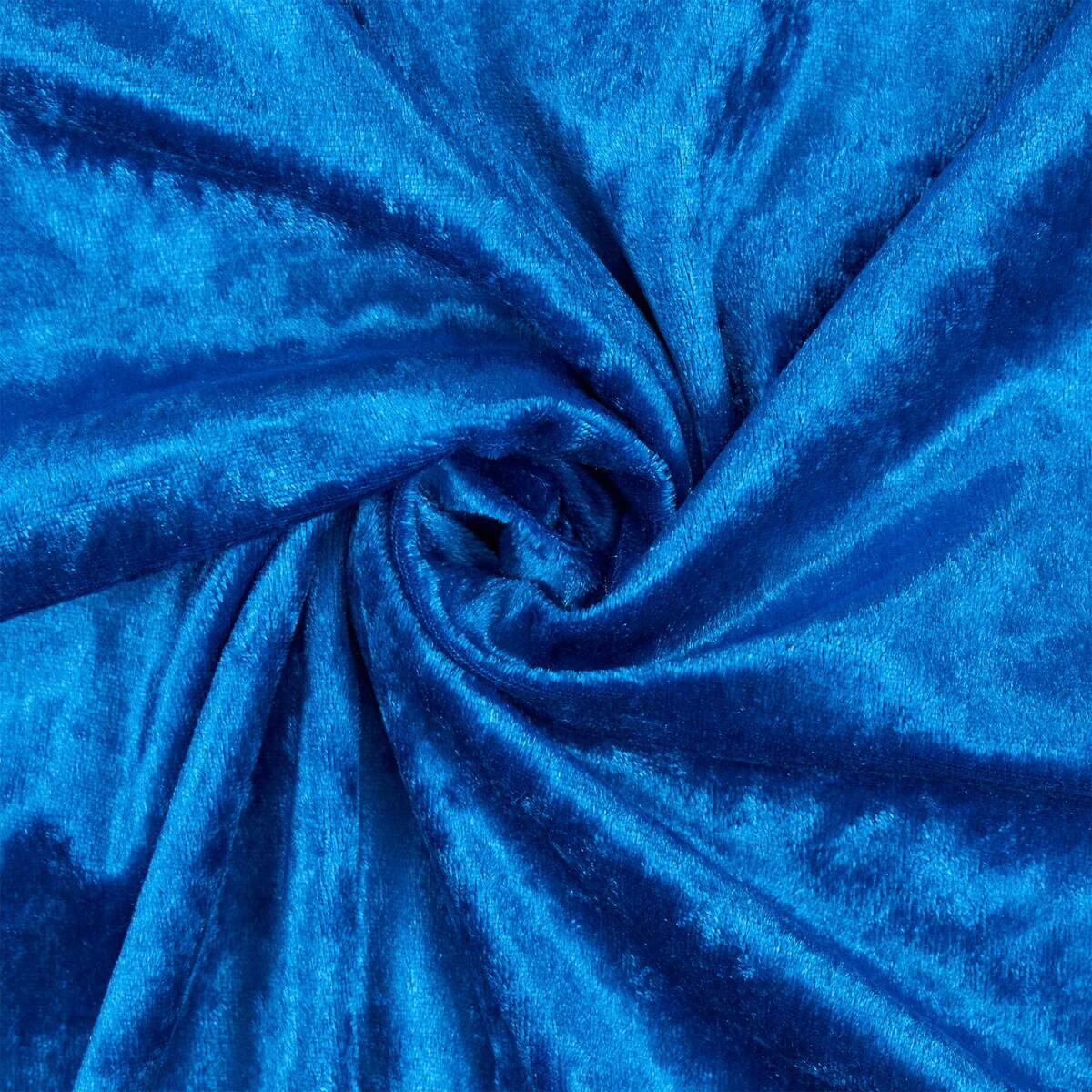 Pannesamt Stoff glänzend, uni blau box
