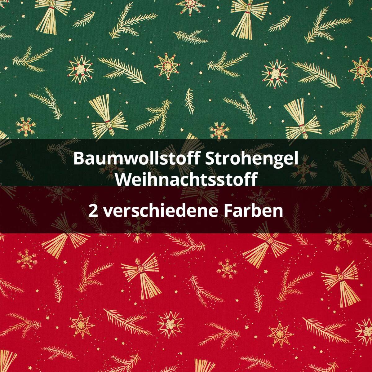 Baumwollstoff Strohengel, Weihnachten