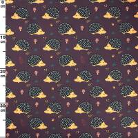 Softshell Stoff Igel, dunkelbordeaux